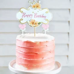 Cake topper assortis "Happy Birthday" thème vintage