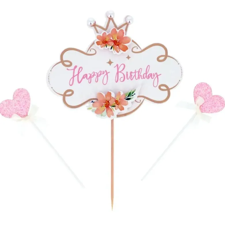 Cake topper assortis "Happy Birthday" thème vintage