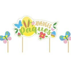 Cake topper assortis "Joyeuses Pâques"