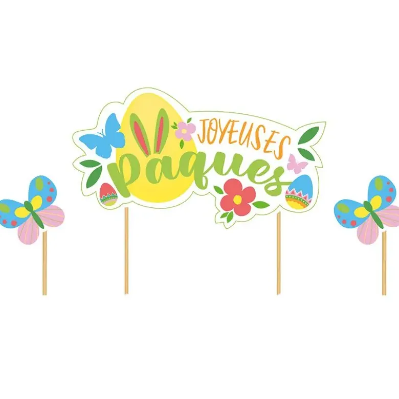 Cake topper assortis "Joyeuses Pâques"