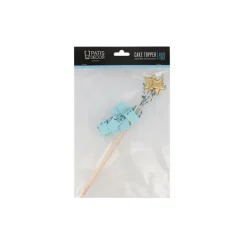 Cake topper bannière anniversaire bleu