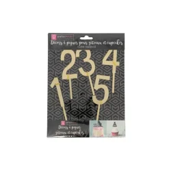 Cake Topper Chiffres Dorés