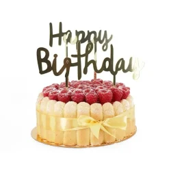 Cake Topper Happy Birthday doré