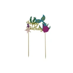 Cake topper Happy birthday sirène