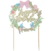 Cake topper "Happy birthday" thème sirène