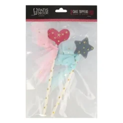 Cake toppers cœur et étoile (x 2)