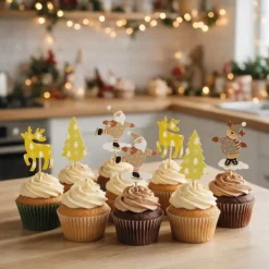 Cake toppers de Noël assortis thème 1 (x10)