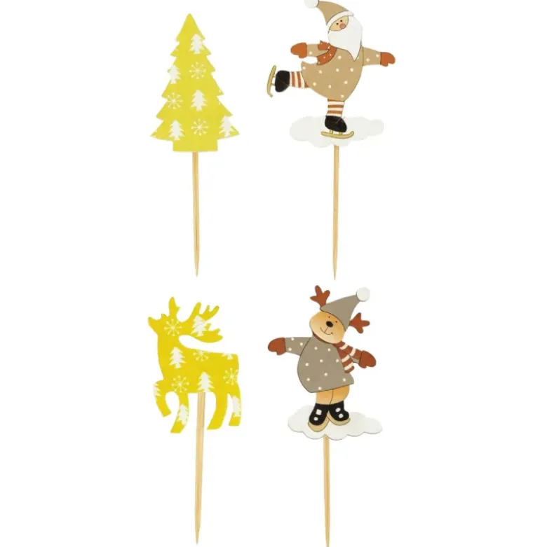Cake toppers de Noël assortis thème 1 (x10)