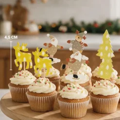 Cake toppers de Noël assortis thème 1 (x10)