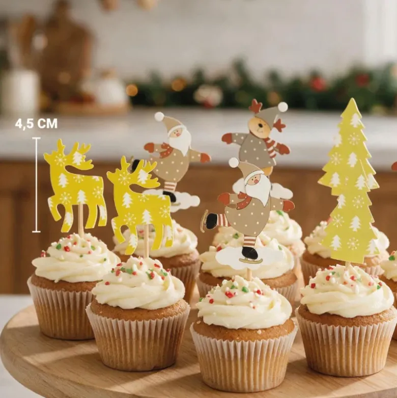 Cake toppers de Noël assortis thème 1 (x10)
