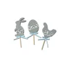 Cake toppers Pâques gris (x3)