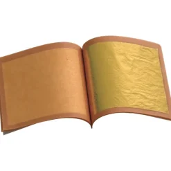 carnet de 25 feuilles d'or pour décor pâtisserie 8x8 cm