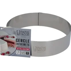 Cercle à entremets inox H 3,5 cm Ø 14 cm