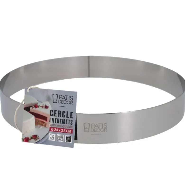 Cercle à entremets inox H 3,5 cm Ø 24 cm