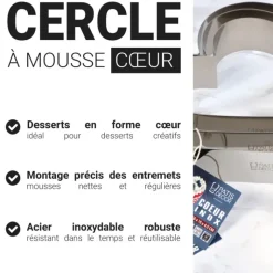 Cercle à mousse cœur - Hauteur 4,5 cm
