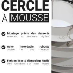 Cercle à mousse inox H 4,5 cm Ø 6 cm