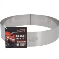Cercle à mousse inox H 4,5 cm Ø 20 cm