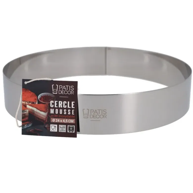 Cercle à mousse inox H 4,5 cm Ø 24 cm