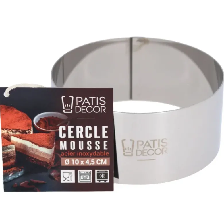 Cercle à mousse inox H 4,5 cm Ø 10 cm
