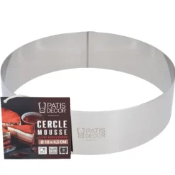 Cercle à mousse inox H 4,5 cm Ø 18 cm