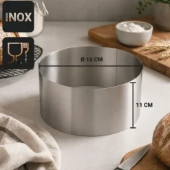 Cercle à pain surprise inox H 11 cm Ø 16 cm