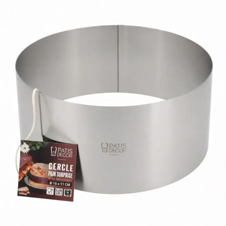 Cercle à pain surprise inox H 11 cm Ø 16 cm
