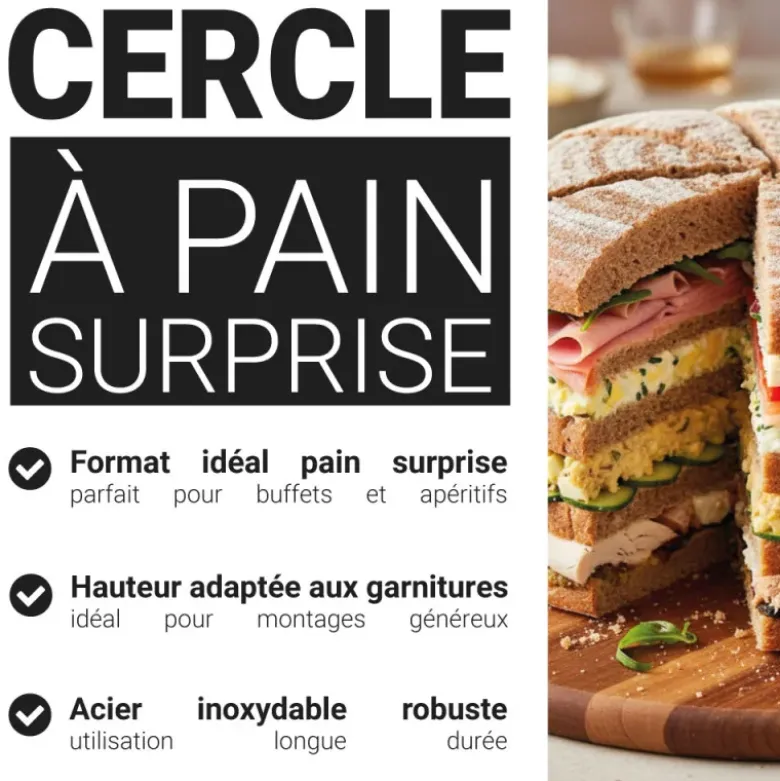 Cercle à pain surprise inox H 11 cm Ø 24 cm