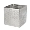 Cercle perforé carré en acier inoxydable carré - 8 x 8 x 8 cm