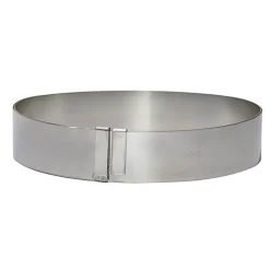 Cercle à pâtisserie extensible inox 18 à 36 cm H 3 cm De Buyer