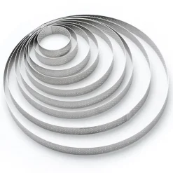 Cercle à tarte perforé à bord droit inox H 2 cm De Buyer