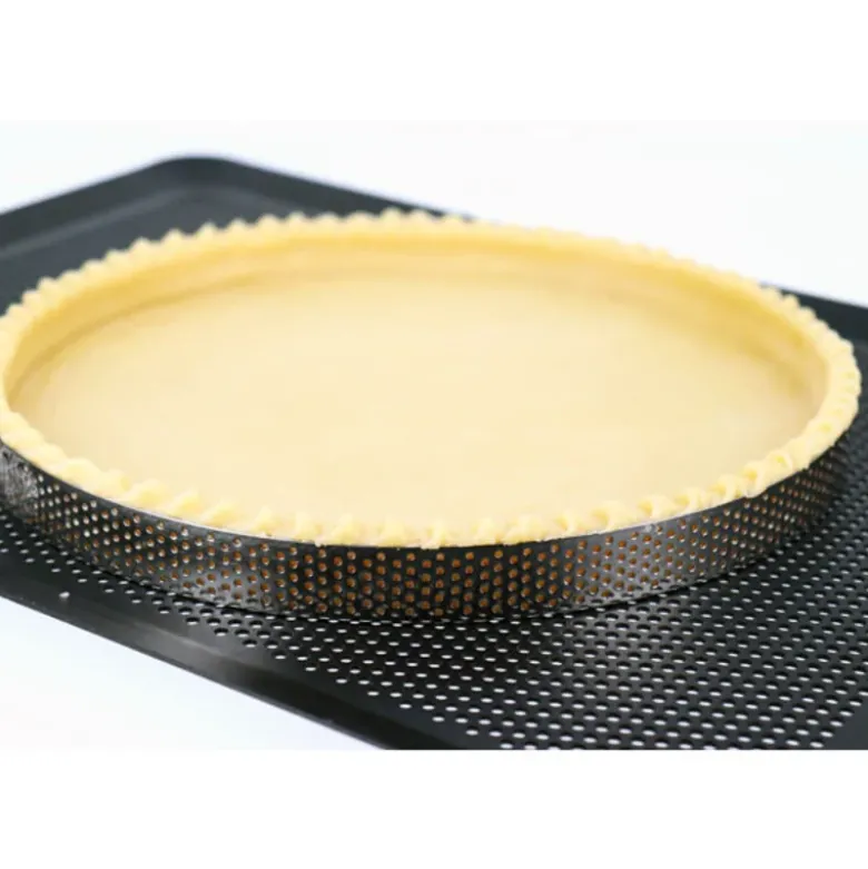 Cercle à tarte perforé inox - Hauteur 3,5 cm