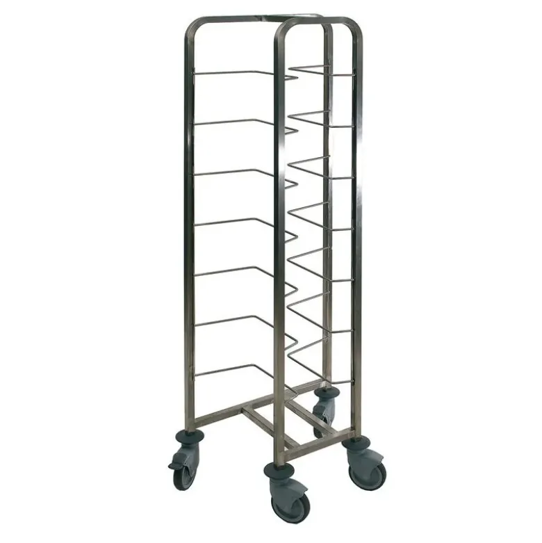 chariot inox pour 8 bacs à pâtons espacement 18.5 cm