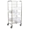 chariot inox pour 16 bacs à pâtons espacement 18.5 cm