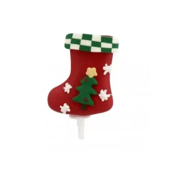 Chaussette de Noël décorée sur pique