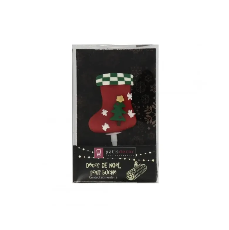 Chaussette de Noël décorée sur pique