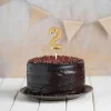 Chiffre 3D 2 doré sur pique