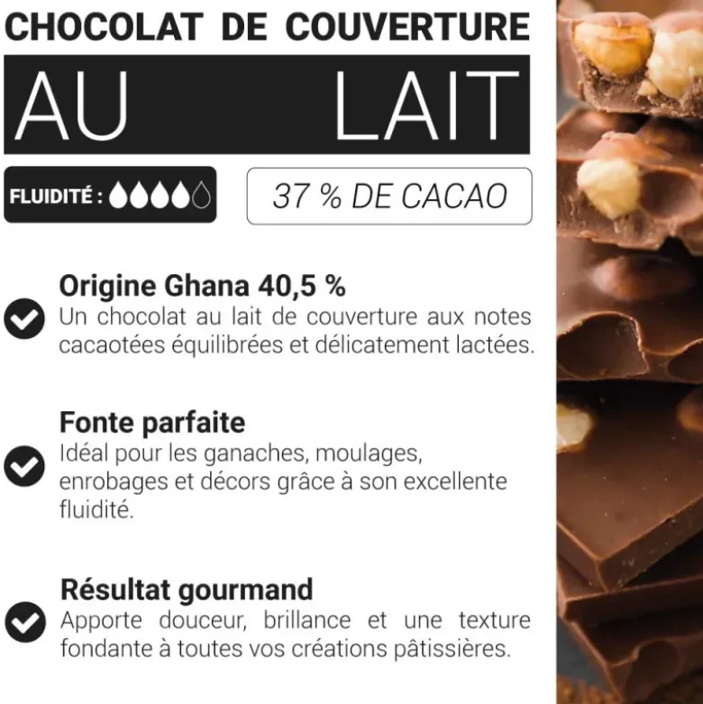 Chocolat au lait de couverture
