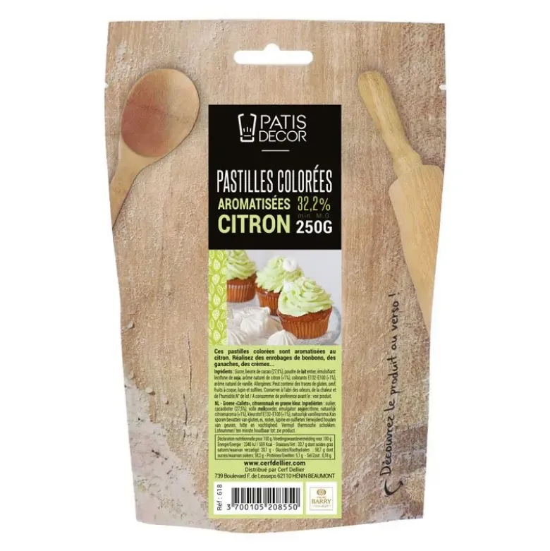 Chocolat Coloré arôme Citron Barry 250 g