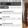 Chocolat de couverture lait Ghana - 40,5% de cacao - 250g