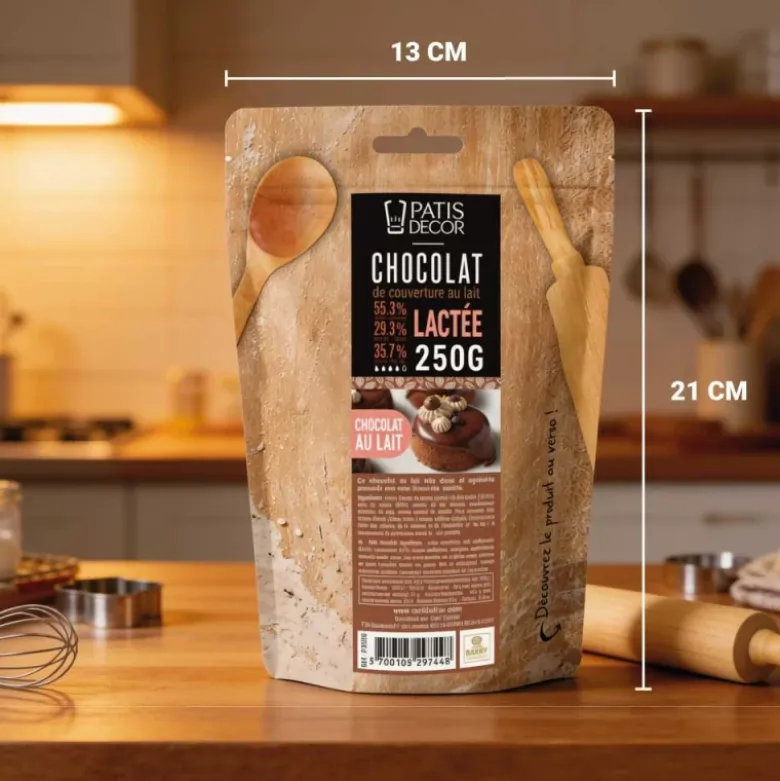 Chocolat de couverture lait Lactée - 35% de cacao - 250g
