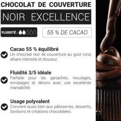 Chocolat de couverture noir Excellence - 55% de cacao - 250g