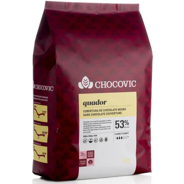 Chocolat de couverture noir Quador - 53,9% de cacao - 5Kg