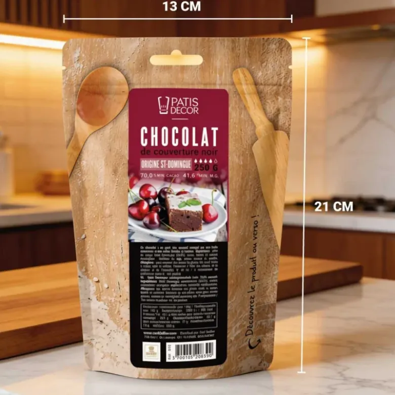 Chocolat de couverture noir Saint Domingue - 70% de cacao - 250g