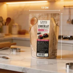 Chocolat de couverture noir sans sucres ajoutés - 53,9% de cacao - 250g - DDM 05/26