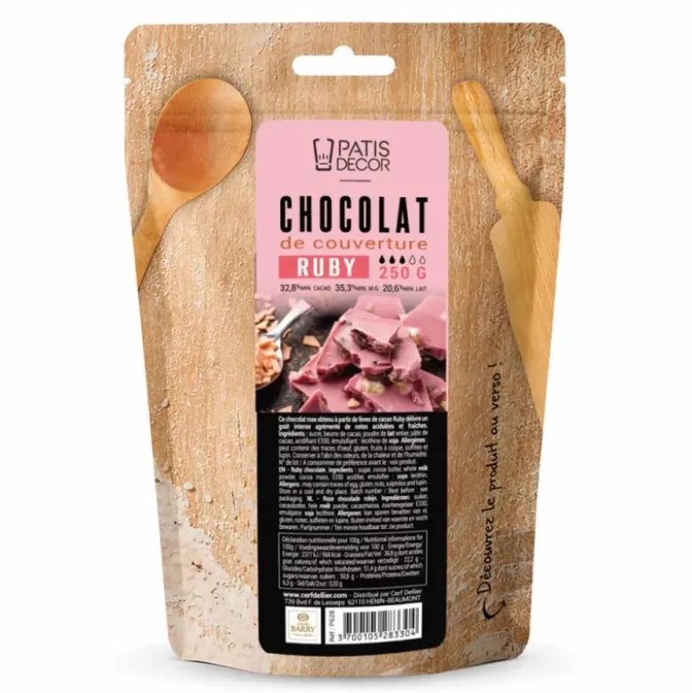 Chocolat de couverture Ruby 47,3 % Barry 250 g