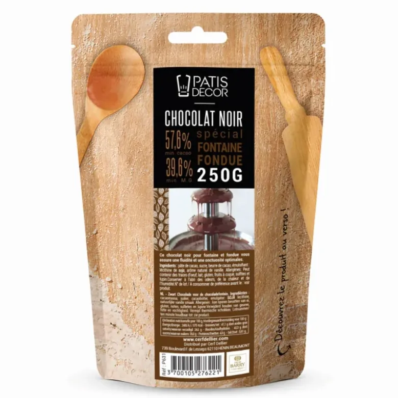 Chocolat pour fontaine noir - 57,6% de cacao - 250g