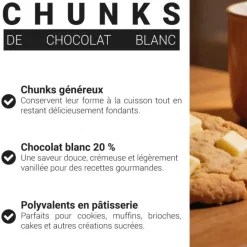 Chunks de chocolat blanc - 20% de cacao - 250g