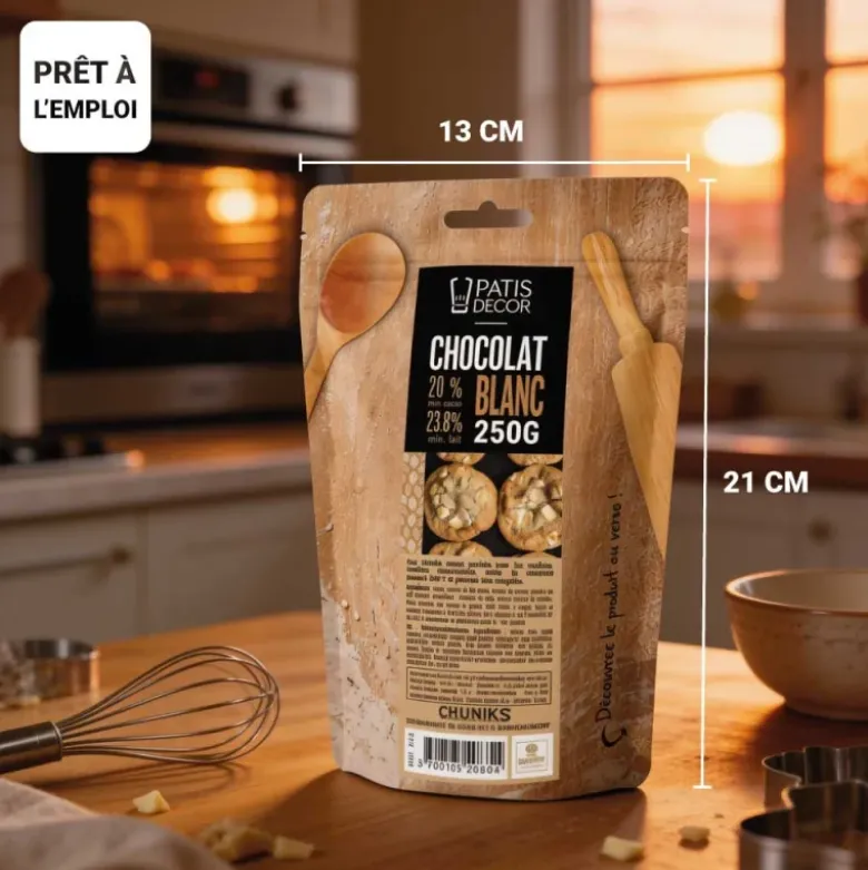 Chunks de chocolat blanc - 20% de cacao - 250g