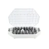 Coffret 55 douilles décors fins assorties inox