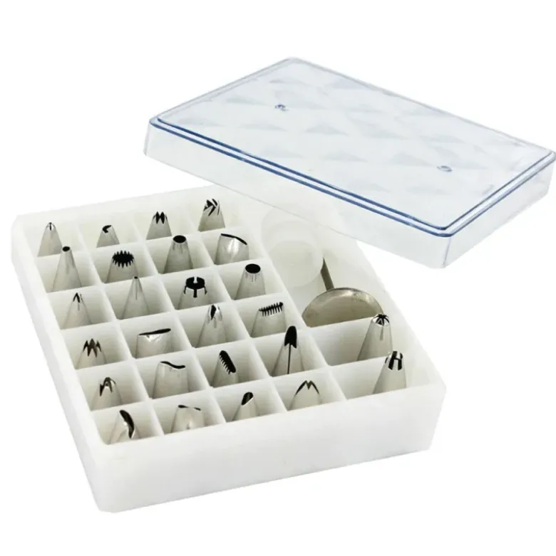 Coffret 26 douilles décors inox